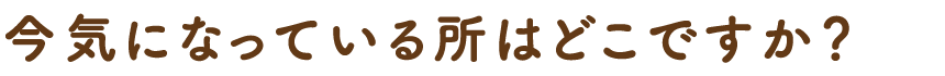 今気になっているところはどこですか？